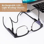 SKYWAY Reading Glasses with Light Metal Frame Magnifier Reading Glasses rechargeable Bright Led Readers Glasses for Men Women