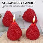 9 Pack Strawberry Shaped Scented Candles, Red Mini Soy Wax Fruit Aroma Decorative Candles, Realistic Strawberry Design for Bedroom, Bathroom, Parties, Table Décor, Photo Props, Birthday Gifts