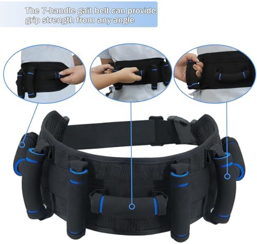 Gate Belt for Elderly with 7 Handles,Gait Belts Transfer Belt for Seniors, Adjustable Lift Belts for Elderly (27-45 inches) Quick Release Gait Belt，Patient Transfer Belt for Disabled