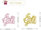 MonMon & Craft It's a Girl Cupcake Toppers - Baby Shower Cupcake Toppers - Girls 1st Birthday - Gender Reveal Party Cupcake Decorations - Glitter 24 Pcs