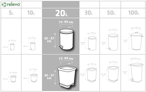 Relevo 100% Recycled Bin Liners, Heavy Duty 20L, 15 Bin Bags
