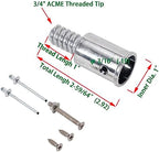 Threaded Tips Replacement for Extension Poles Repairing, Push Broom Handle Threaded End (1 in & 3/4 in)