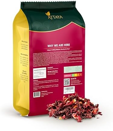 Attaya Natural Loose Hibiscus Flowers, CUT & SIFTED 16oz | 100% Pure, Dried, Caffeine-Free | Antioxidant-Rich for Wellness & Relaxation.