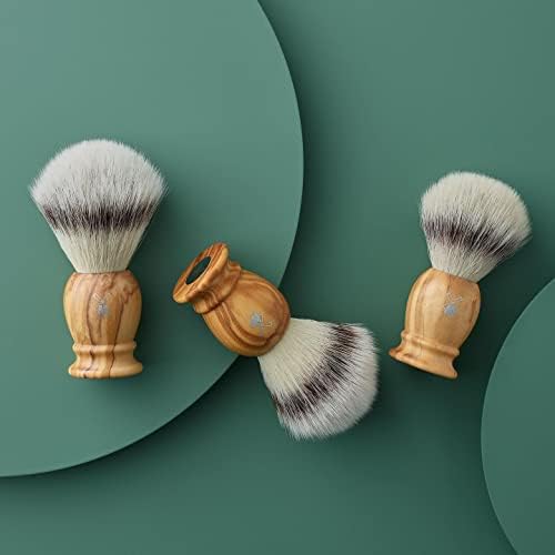 MÜHLE Classic Olive Wood X-Large Silvertip Fiber Shaving Brush - Synthetic Luxury Shave Brush for Men, Rich Lather