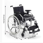 Sports and Leisure Wheelchairs for Adults,Aluminum Alloy Wheelchair, Lightweight Folding Transport Wheelchairs with Adjustable Footrest and Anti-tippers,220 lb Capacity