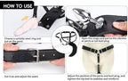Strapon Dildo Harness with Anal Plug Tail – Adjustable Black Double Penetration Fetish Harness for Anal & Vaginal Use – Unisex Strap for Couples(waist 32"-70")