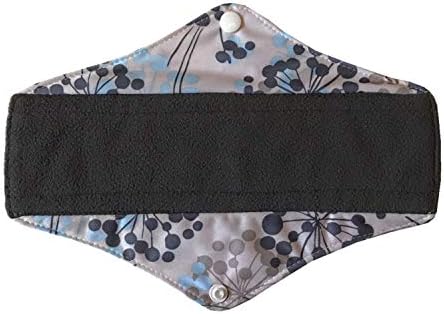 5 Pieces Charcoal Bamboo Mama Cloth/Menstrual Pads/Reusable Sanitary Pads (Silver, Regular (10 inch))