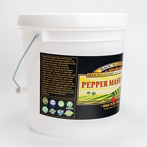 Red Habanero Chili Pepper Mash by Magic Plant – Versatile Hot Base with a Sweet, Aromatic Taste | Fresh Habanero Mash | For Hot Pepper Lovers | Turn up the Heat to any Dish | All Natural 128 oz/1 gal
