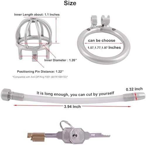 Generic Silver Metal Chastity Cock Cage - Male Chastity Device Locked Cage Sex Toys for Men Stainless Steel Penis Cage Chastity Device for Penis Training and Abstinence Sweater w1