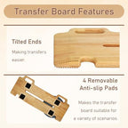Slide Transfer Board with 360° Turntable,Slide Board MakeTransfers Easier,Heavy-Duty Sliding Board for Patient Senior and Handicap Move Assist and Slide Transfer,Wheelchair to Bed/Toilet/Bathtub/Car