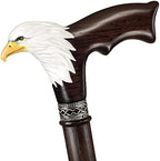 Asterom Hand-Painted Wooden Carved Walking Cane for Men - Bald Eagle - Unique Wood Cane Stylish Walking Stick