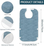 3 Pack Adult Bibs Adjustable Clothing Protectors for Men Women Eating Bibs for Elderly Adults