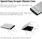 Missfive Premium Folding Reading Glasses Blue Light Blocking for Men Women, Ultra Thin Foldable Portable Travel Readers with Durable Pocket Metal Case, Compact Eyewear 2.0x