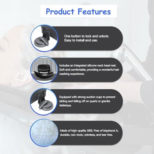 Portable Shampoo Basin Hair Wash - Kaleurrier Hair Washing Station Shampoo Tray for use at Home for Sink Bathtub - Tear-free Rinser for Baby Toddler Kids Elderly Bedridden Disabled Patient(Grey)
