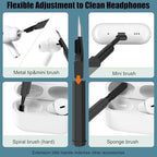 VICHYIE 20 in 1 Multifunctional Cleaner Kit for Electronic Devices, Keyboard Cleaning Brush, Headphones Cleaner Kit for AirPods, Multi-Tool for Cleaning Laptop, Earbuds, Camera, Cellphones (Black)