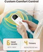 Weighted Heating Pad for Neck and Shoulders, Electric Heat Wrap with 6 Temperature & 4 Timer Settings, Auto Shut-Off, Machine Washable, Soothing Muscle Stiffness and Fatigue, Gift for Women Men