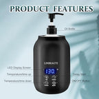 Massage Oil Warmer with Two Oil Bottle Dispenser, Lotion Bottle Warmer Dispenser Heater, Smart Touch Key Electric Warm Lotion Dispenser, Lube Gel Cream Warmer for Home Pro Salon Spa Massage