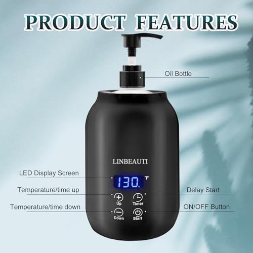 Massage Oil Warmer with Two Oil Bottle Dispenser, Lotion Bottle Warmer Dispenser Heater, Smart Touch Key Electric Warm Lotion Dispenser, Lube Gel Cream Warmer for Home Pro Salon Spa Massage