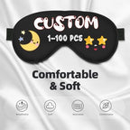 Custom Sleep Mask Add Your Design for Men & Women Personalized Eye Mask with Your Text Logo Image Customized Masks for Gifts Black