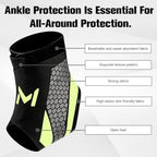 2Pcs Ankle Brace Compression Support Stabilizer,Lace-Up Sports Basketball Sprain Recovery Men Women Adjustable Foot Ankle Orthopedic Grade Tendonitis Protection (Green)