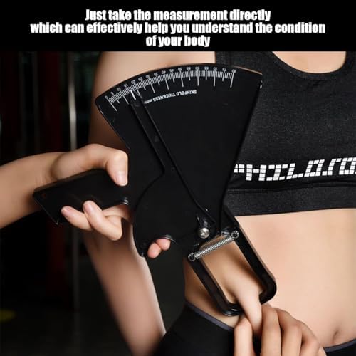 Body Fat Caliper for Accurately Measuring BMI Skin Fold Fitness and Weight Loss(Black)
