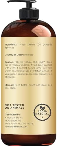 Handcraft Blends Moroccan Argan Oil - 16 Fl Oz - 100% Pure and Natural - Premium Grade Carrier Oil for Skin and Hair - Hair and Body - Massage - Cold-Pressed