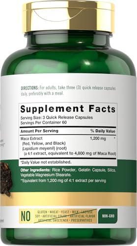 Carlyle Maca Root Capsules for Women & Men | 180 Count | High Potency Extract | Non-GMO & Gluten Free Supplement