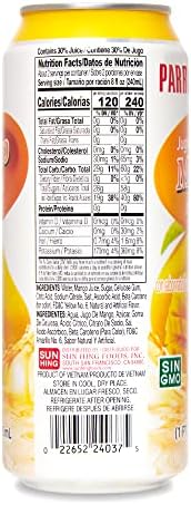 Parrot Brand Mango Juice Drink with Pulp 16.4 fl. oz.(Pack of 12)