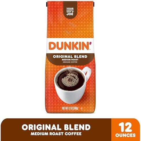 Dunkin’ Original Blend Medium Roast Ground Coffee, 12 Oz. Bag
