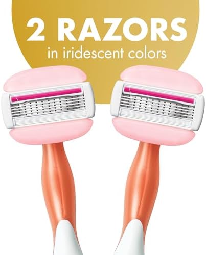 BIC Soleil Glide Disposable Razors for Women, 5 Blades With Shea Butter Moisture Bars For a Smooth Glide, 2 Piece Razor Set (Pack of 2)