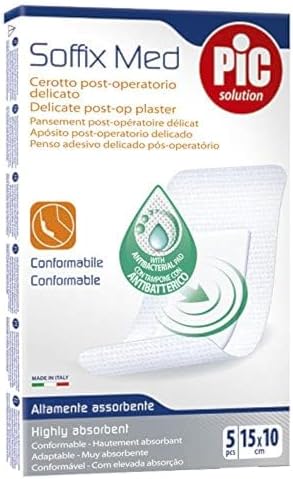 Pic Soffix Med Cerotto Post Operatorio Delicato in TNT 15X10 cm 5 Pezzi