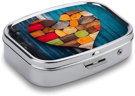 Pill Box Pill Case for Woman Weekly Pill Organizer Wooden Wall Center Small Pillbox Pill Container with 3 Compartments Portable Vitamin Holder Boxes for Travel Medicine Organizer