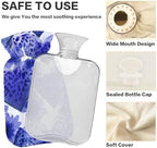 OTVEE Animal Print Heart Design Hot Water Bottle with Cover, BPA Free PVC 2L Large Hot Water Bag for Pain Relief Menstrual Cramp Sore Muscles Hot and Cold Compress Therapy