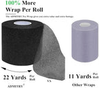 Pre Wrap Tape Athletic,3 Rolls X 22 Yards Black Prewrap,Headbands for Hair,Foam Underwrap Sports Wrap