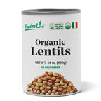 Food to Live Organic Canned Lentils, 14 oz (Pack of 1) – Unsalted, Non-GMO, Vegan. Ready to Eat. Perfect for Salads, Soups and Quick Meals. Wholesale