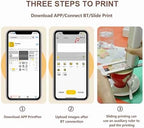 BT Wireless Handheld Printer, Food Art Printer Portable Inkjet for Coffee Cake Yogurt, DIY Latte Art Pen with BT Connect for Bakeries Restaurants (Black)