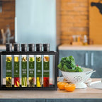 Tilz Infused Olive Oil Gift Set -6x40ml Flavoured, Cooking Oil/Bread dipping oils gift set, |Basil Oil, Garlic Oil, Chilli Oil, Lemon Oil, Rosemary, Oregano|Tomatoes -Cooking Oils Gift Set |Food Gifts