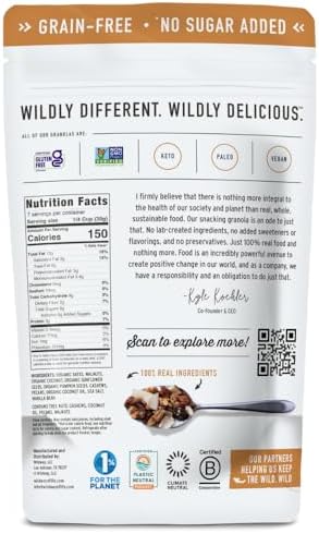 Wildway Keto Granola | Coconut Cashew | Grain-Free, Certified Gluten-Free Cereal | Vegan, Low Carb | No Sugar Added | Paleo-Friendly | Non-GMO Fruit & Nut Clusters | Nutrient-Rich Snack, 8 oz