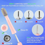 10 Pack Toothbrush Replacement Heads Compatible with Rtauys M5 Sonic Electric Toothbrush (Pink, 10 Count(Pack of 1))