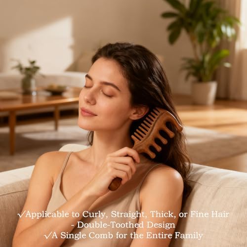 Wooden Scalp Massager Comb, Hair Growth Comb for Head Massage, Scalp Detox & Relaxation, Ergonomic Handle Massage for Men & Women, Gift for Stress Relief & Daily Hair Care