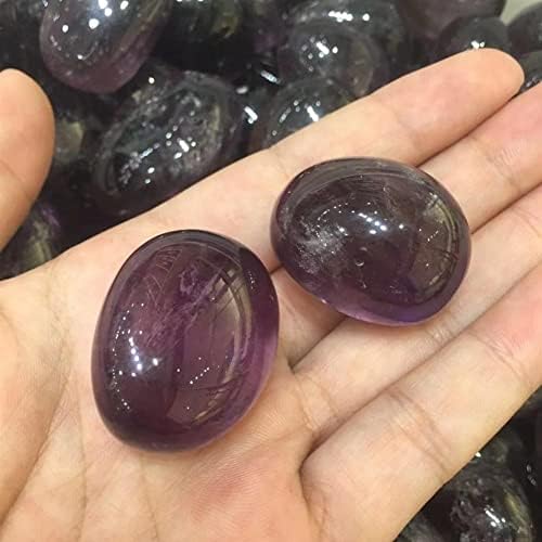 Meditation Home Decor, 2pcs Natural Amethyst Polished Palm Stone Crystal Quartz Mineral Specimen Healing Gifts,Natural Crystal