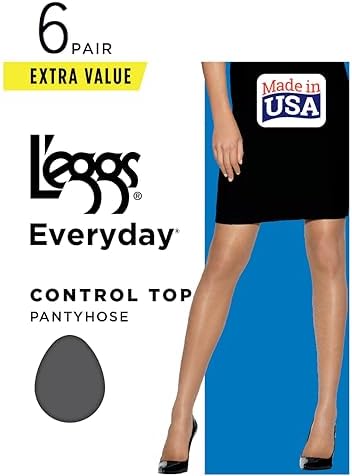 L'eggs Everyday Control Top Sheer Toe Pantyhose for All Day Comfort, 100% Nylon