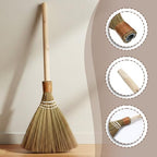 Wedding Broom for Jumping Ceremony, Handmade Natural Whisk Broom with Wooden Handle, Vietnamese Straw Soft Bristle Indoor Sweeper, Removable Design for Living Room, Bedroom Cleaning