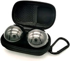 Firstnos 1.57inch Chrome Steel Black Baoding Balls for Hand Therapy, Exercise, and Stress Relief,2pcs