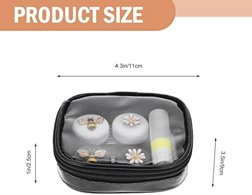 EXCEART Contact Lens Case Set Crystal Bee Contact Lens Box Contact Lens Soak Storage Kit with Bottle Tweezer for Outdoor Daily Use