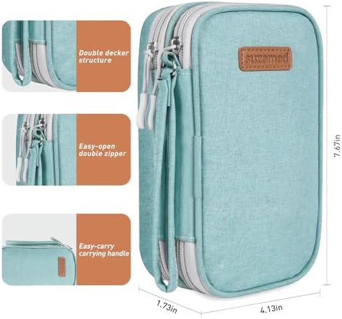 suzamed Insulin Cooler Travel Case, Double Layer Medicine Kit Diabetes Travel Case, Portable Medicine Organizer with 2Pack 150g Ice Pack TSA Approved for Insulin Pens Diabetic Supplies (Green)