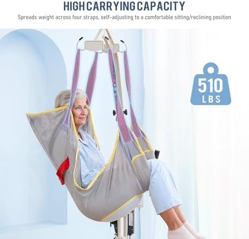 Careboda Patient Lift Sling with Opening-Transfer Sling for Commode, Professional Nursing Lift Sling for Home Use,Transfer Lift Sling for Elderly,Disabled,Bedridden, Breathable & Sturdy Fabric, 510lb