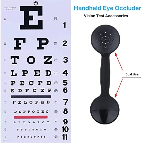 2 Pcs Dual-use Black Handheld Eye Occluder Plastic Vision Optics Optometry Instrument for Eye Chart Exam (Black)