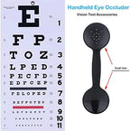 2 Pcs Dual-use Black Handheld Eye Occluder Plastic Vision Optics Optometry Instrument for Eye Chart Exam (Black)
