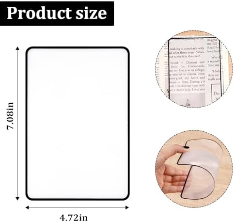 Page Magnifying Sheet 3X Lightweight Optical Plastic Fresnel Lens Flat Magnifier for The Elderly and People with Low Vision Reading Small Prints, Books